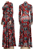Black Euramerican Women Digital Printing Cultivate One's Morality Casual  Long Dress YZ2408