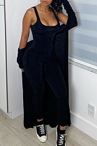 Black Fashion Conjoinde  Long Pant Two-Piece SDE2966