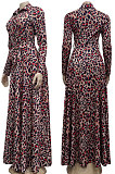 Leopard Euramerican Women Digital Printing Cultivate One's Morality Casual  Long Dress YZ2407