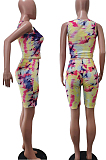 Red Tie Dye Print Cultivate One's Morality Two-Piece TK6087