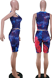 Red Tie Dye Print Cultivate One's Morality Two-Piece TK6087