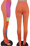 Orange Fashion Joker Casual Joining Together High Waist Oper Fork Sport Pants TK6103