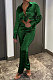Green Spring Summer Pure Color Long Sleeve Lace-Up Two-Pieces AD1110