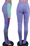 Purple Fashion Joker Casual Joining Together High Waist Oper Fork Sport Pants TK6103