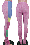 Pink Fashion Joker Casual Joining Together High Waist Oper Fork Sport Pants TK6103