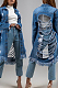Blue Fashion Personality Versatile Cowboy Flower Tassel Coat TK6377