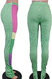 Green Fashion Joker Casual Joining Together High Waist Oper Fork Sport Pants TK6103