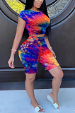 Red Green Fashion Tie Dye Hollow Out Article Pit Casual Two-piece TK6102