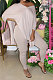 Apricot White Euramerican Womenswear Pure Color Slotting V Neck Two-Pieces Q610
