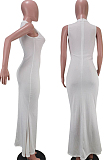 White Fashion Prue Color Article Pit Fishtail Dresses TK6099