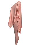 Apricot White Euramerican Womenswear Pure Color Slotting V Neck Two-Pieces Q610