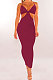 Wine Red Womenswear Irregularity Gallus Haltenck Sexy Dance Bandage Culb Long Dress WMZ2625