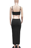 Black Womenswear Irregularity Gallus Haltenck Sexy Dance Bandage Culb Long Dress WMZ2625