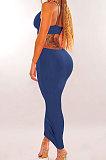 Bright Blue Womenswear Irregularity Gallus Haltenck Sexy Dance Bandage Culb Long Dress WMZ2625