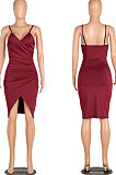 Wine Red Gallus Cultivate One's Morality Sexy Spring Summer Womenswear  Mini Dress WMZ6233