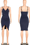 Bright Blue Gallus Cultivate One's Morality Sexy Spring Summer Womenswear  Mini Dress WMZ6233