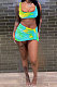 Tie Dye Yellow Trendy Sexy Popular Euramerican Women Skirts Sets SYY8038