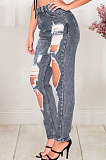 Gray Hole Make Someone Look Slimme Girl Jeans Long Pants JLX5119