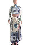 USD Positioning Printed Casual Euramerican Womenswear Two-Pieces AFY692