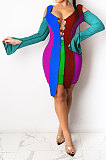 Coffee Womenswear Bind Color Matching Off Shoulder Irregular Hem Mini Dress SDE1145