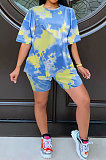 Yellow Summer Women Printing Tie Dye Two-Pieces LD8862