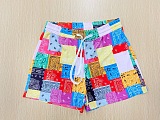 Color Yellow Summer Quilting Printing Casual House Pants Beach Pants Shorts FH108