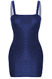 Blue Hot Night Clud Stamping Sling Mini Dress QQM4212