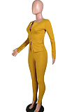 Yellow Fashion Casual Cultivate One's Morality Two-Piece QSS5002
