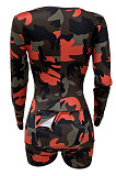 Army Green Camo Euremerican Women Sleepwear Home Wear Multi Printing Romper Shorts Q765