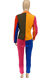 Multicolor Fashion Casual Joining Together Contrast Color Suit Jacket WME1019