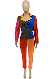Multicolor Fashion Casual Joining Together Contrast Color Suit Jacket WME1019