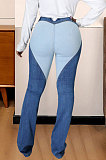 Womenswear Casual Joker Spliced Contrast Color Straight Cultivate One's Morality Jeans JLX6883