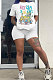Casual Trendy Cartoon Printing Short Sleeves Shorts Two-Pieces SDD9229