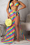 Yellow Euramerican Women Summer Sexy Bikini Chiffon Coat Cloak Fashion Three Pieces Swinsuits ORY5097