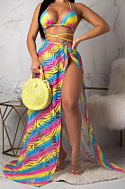 Yellow Euramerican Women Summer Sexy Bikini Chiffon Coat Cloak Fashion Three Pieces Swinsuits ORY5097