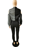 Spliced Of Perforated Backless Hoodies Two-Piece MLL148
