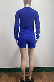 Pure Color Multimate Long Sleeve Shorts Sport Casual  Shorts Sets AMM8327