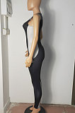 Tight Small Vest Shirred Detail Pants Yoga Bodycon Jumpsuits R6411
