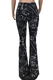 Constellation Printing Casual Sport Flared Pants LY005