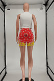 Fashion Casual Sleeveless Positioning Printing Shorts Sets SMY8073