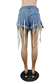 Fashion Stretch Tassel Casual Denim Shorts E8567