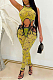Digital Printing Sleeveless Long Pants Hollow Out Sexy Two-Piece ARM8253