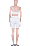 Women Slip Shorts Sets Spring Summer Midriff Backless Sport Two-Pieces WMZ2419
