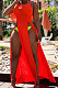 Sexy Side Open Fork Pure Color Long Dress SN043