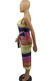 Fashion Contrast Color Round Neck Sleeveless Sexy Mini Dress H1623