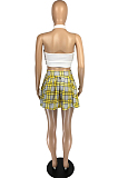 Sexy Fashion Plaid Pleated Skirts Two-Piece LYY9290