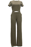 Prue Color Dew Waist Flared Trousers Casual Two-Piece TRS933