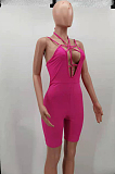 Sexy Deep V Tight Casual Sling Prue Color Jumpsuits HHM6507 