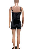 Hollow Out Sexy Cultivate One's Morality Velvet Gallus Romper Shorts R6421