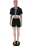 Fashion Sepuins Spliced Hoodie Two-Piece TZ10868